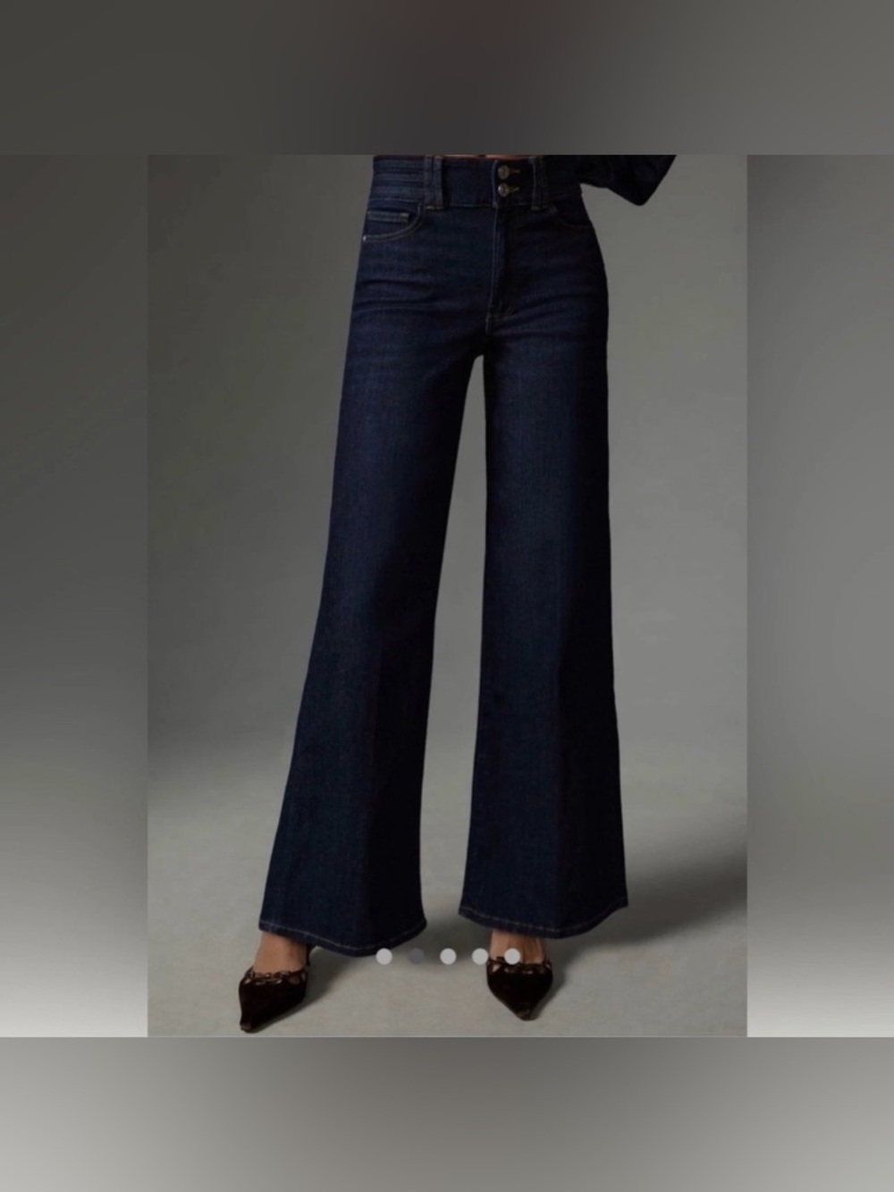 Frame Triple Binding Le Slim Palazzo High Rise Wide Leg Dark Fife Denim Jeans 31